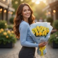 25 yellow roses