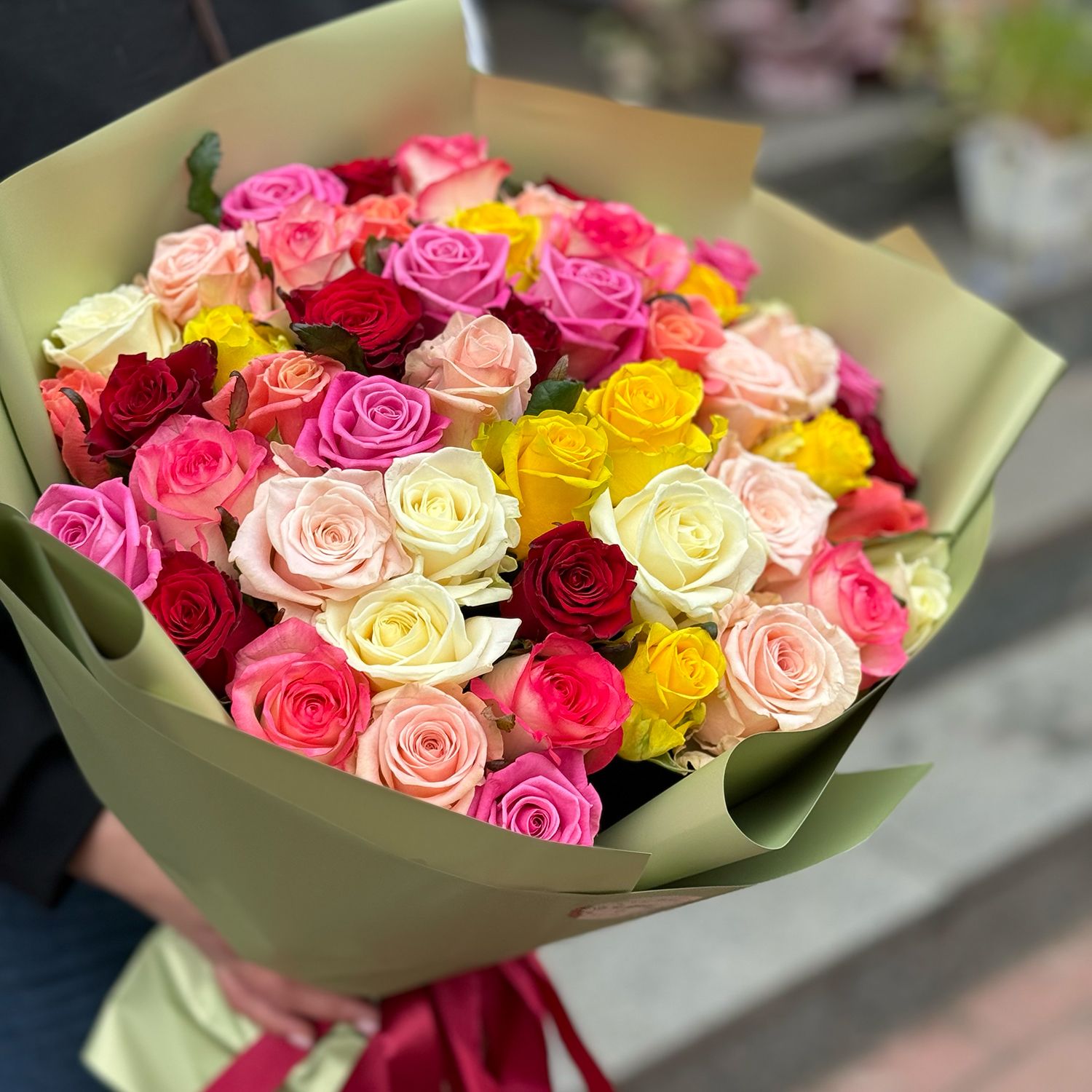 yellow rose, packaging, ribbon