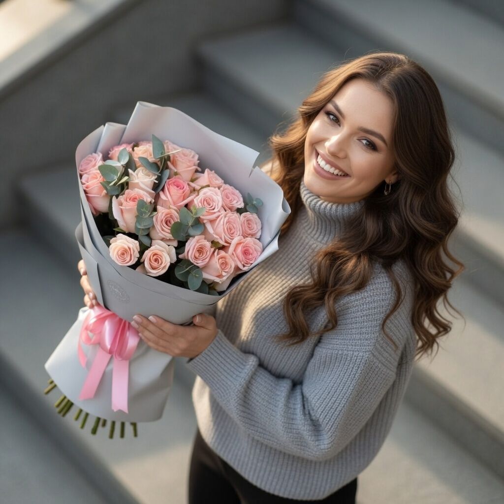 Bouquet 25 cream roses