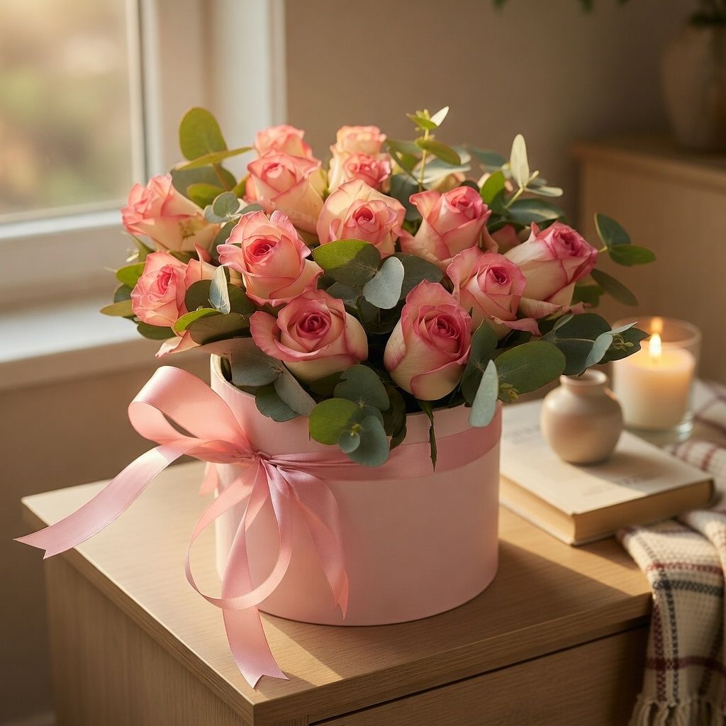 Bouquet Roses in a box Jumilia 15pcs