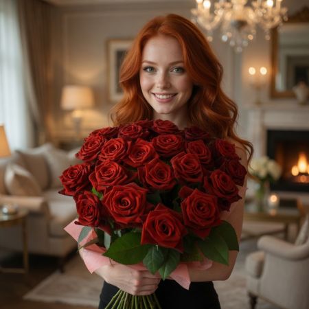 rose (21 pcs.), packaging, ribbon