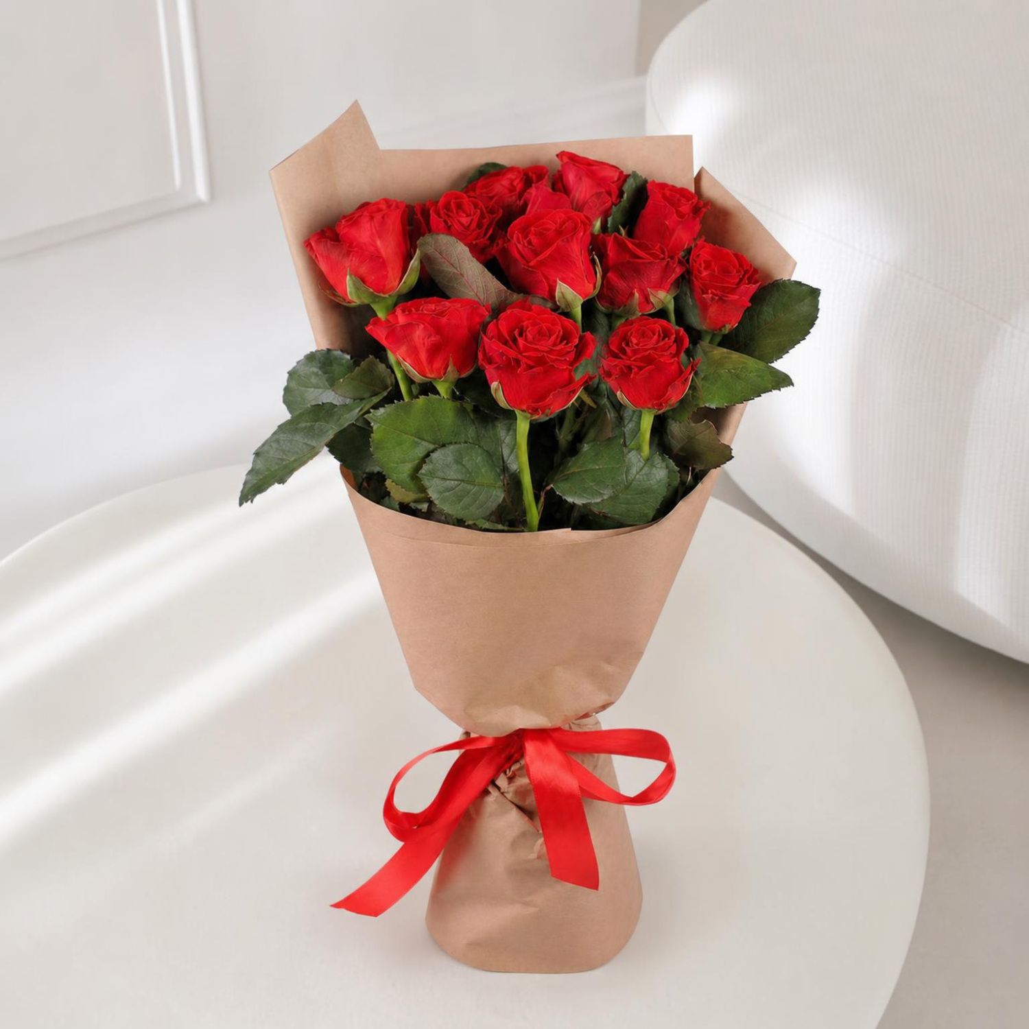 rose (11 pcs.), packaging, ribbon