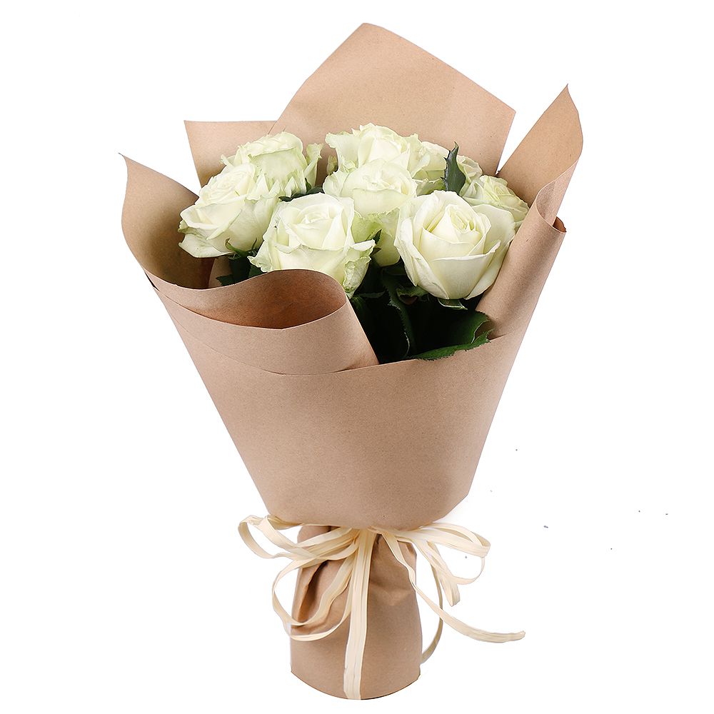 rose (9 pcs.), packaging, ribbon